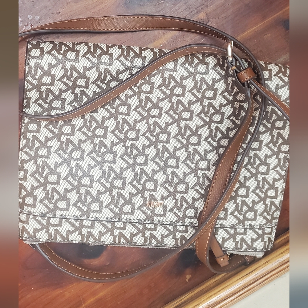 DKNY Brown Patterned Crossbody‎ Bag